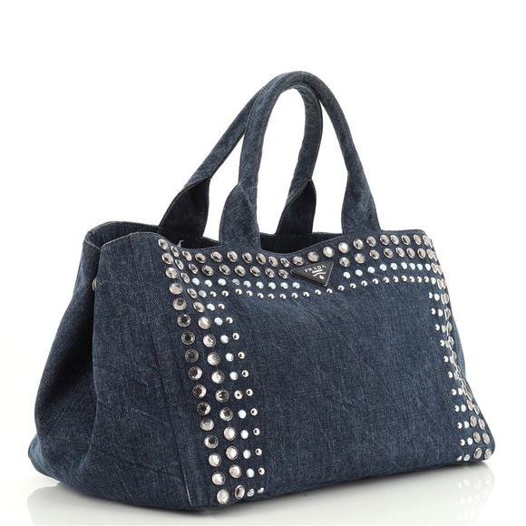 Prada
Canapa Tote Rhinestone Embellished Denim Large excellent condition!!!! - Picture 4 of 8